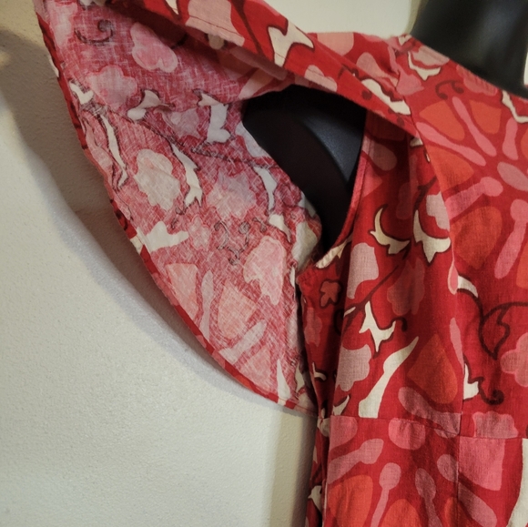 Rhode x target size 18 linen blend red colorful print dress - Picture 3 of 6
